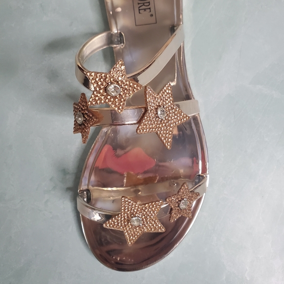 NEW Rose Gold Star Strap Sandals - Picture 9 of 9